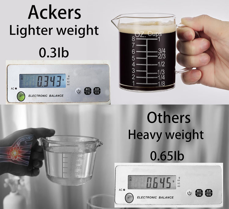 Ackers Etched Graduated Glass Measuring Cup