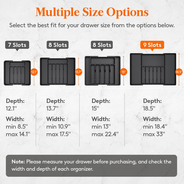 Extra Large Silverware Drawer Organizer