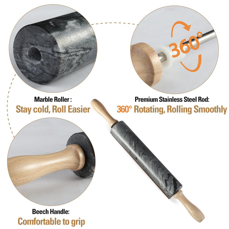 African Natural Marble Rolling Pin