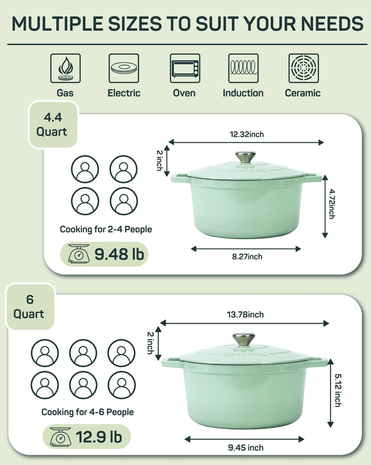 6 QT Dutch Oven Pot with Lid