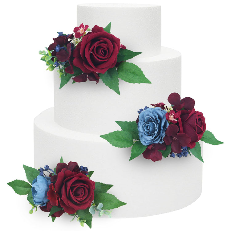 3Pcs Premade Cake Flowers (3 Count)
