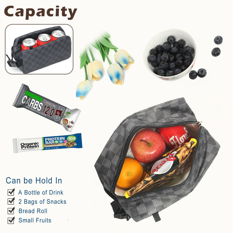 Small Insulated Lunch box Portable Soft Bag Mini Cooler Thermal Meal Tote Kit with Buckle for Work