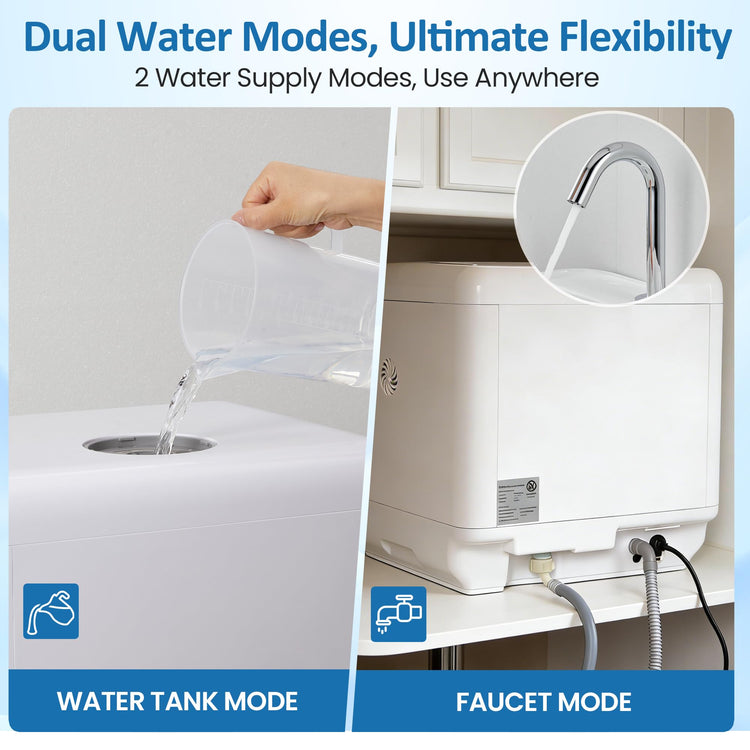 18" Compact Countertop Dishwasher with 6 Modes
