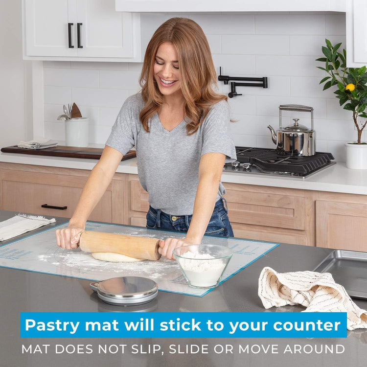 XXL Silicone Pastry Mat β Non-Slip, Easy-Clean Rolling Mat for Dough, Cookies, Pizza & Fondant β Extra Large 23.5β x 31.5β Baking Mat with Printed Measurements & Conversion Chart