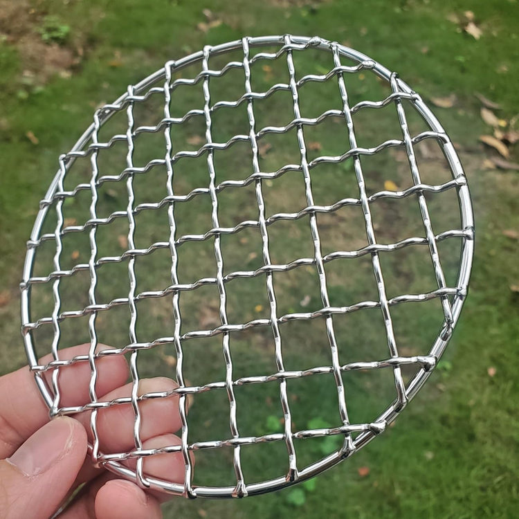 2Peices Backpacker Bushcraft Grill Grate Stainless Steel BBQ Cooking Grill Mesh Campfire Grill Square Round for Camping, Backpacking, Hunting Fishing