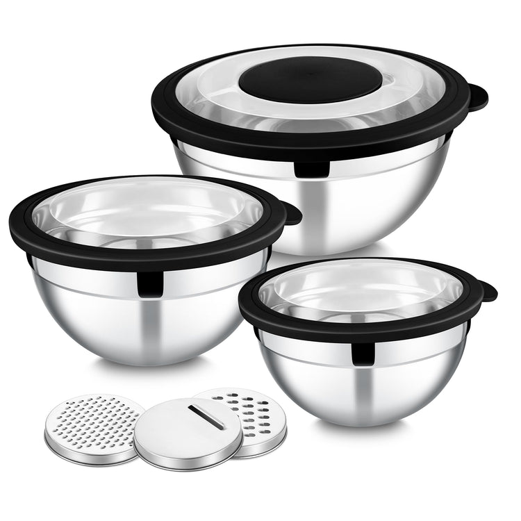 Mixing Bowls with Lids and Graters (3 Count)