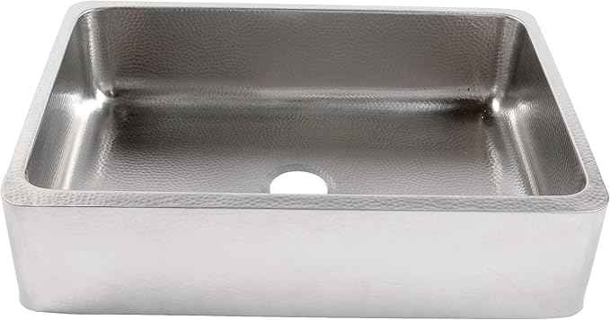 Lange Crafted Stainless Steel 32" Single Bowl Apron-Front Undermount Kitchen Sink, Brushed