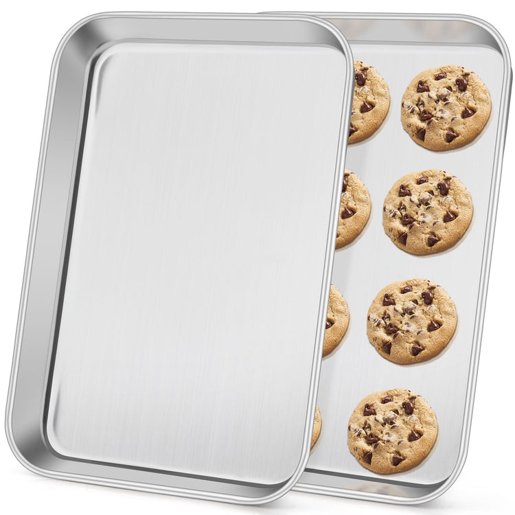 Non Toxic 9x13IN Stainless Steel Baking Quarter Sheet Pans (2 Count)
