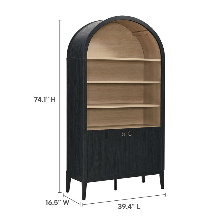 Nolan Tall Arched Storage Display Cabinet in Black