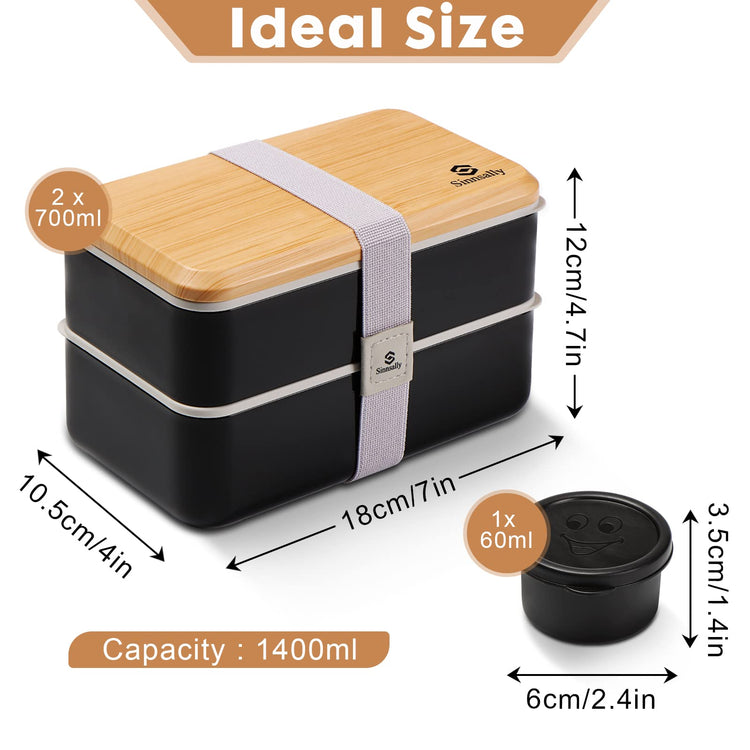 Bento Box Adult Lunch Box with Compartments for Women & Men