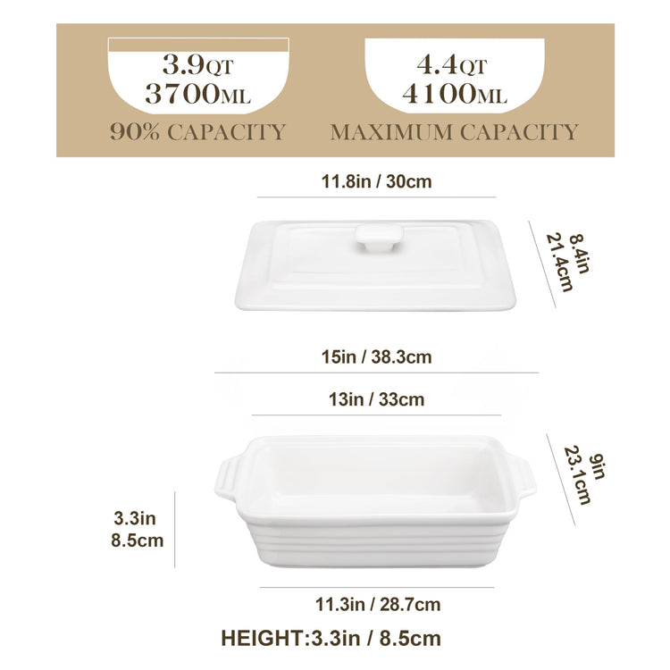 4.4 Qt Casserole Dish for Oven