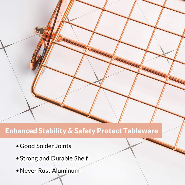 2/3/4-Tier Collapsible Cooling Rack with Adjustable 3 Setting Design Stackable Cooling Roasting Cooking for Cookies Baking - Copper Cooking Utensils