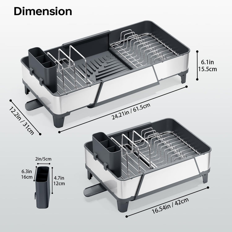 Expandable Dish Drying Rack for Kitchen Counter