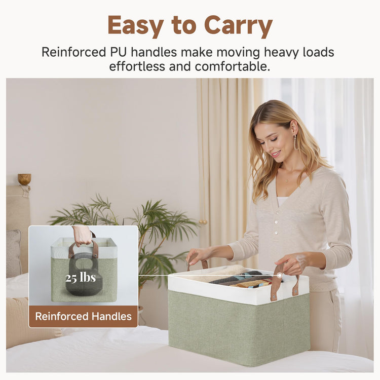 Fabric Storage Bins for Shelf (2 Count)