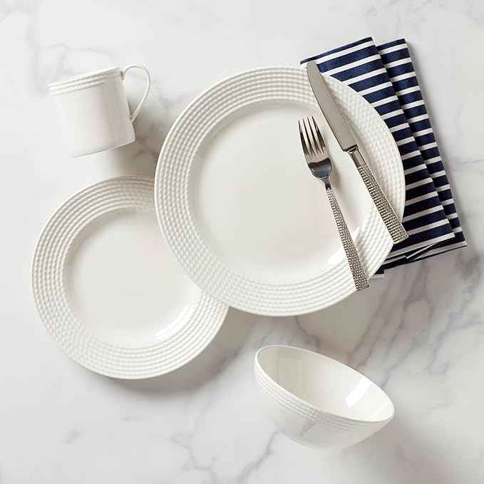 Kate Spade New York Wickford Accent Plate, 1.15 LB, White