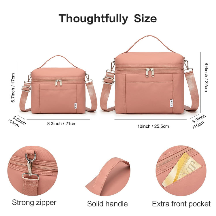 NOL Insulated Lunch Bags for Women Cooler Bag Lightweight Nylon Waterproof Lunch Box for Work