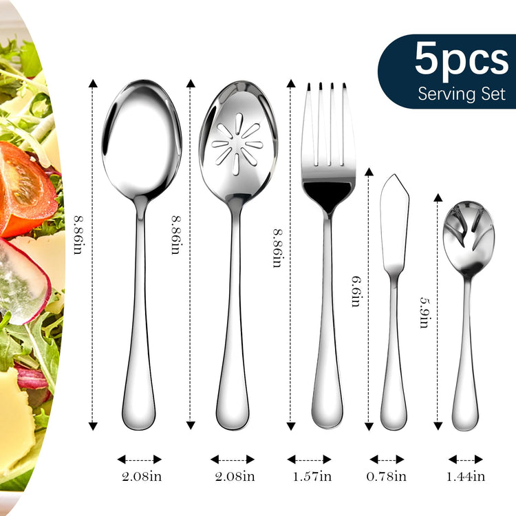 Silverware Set for 8 with Serving Utensils (45 Count)