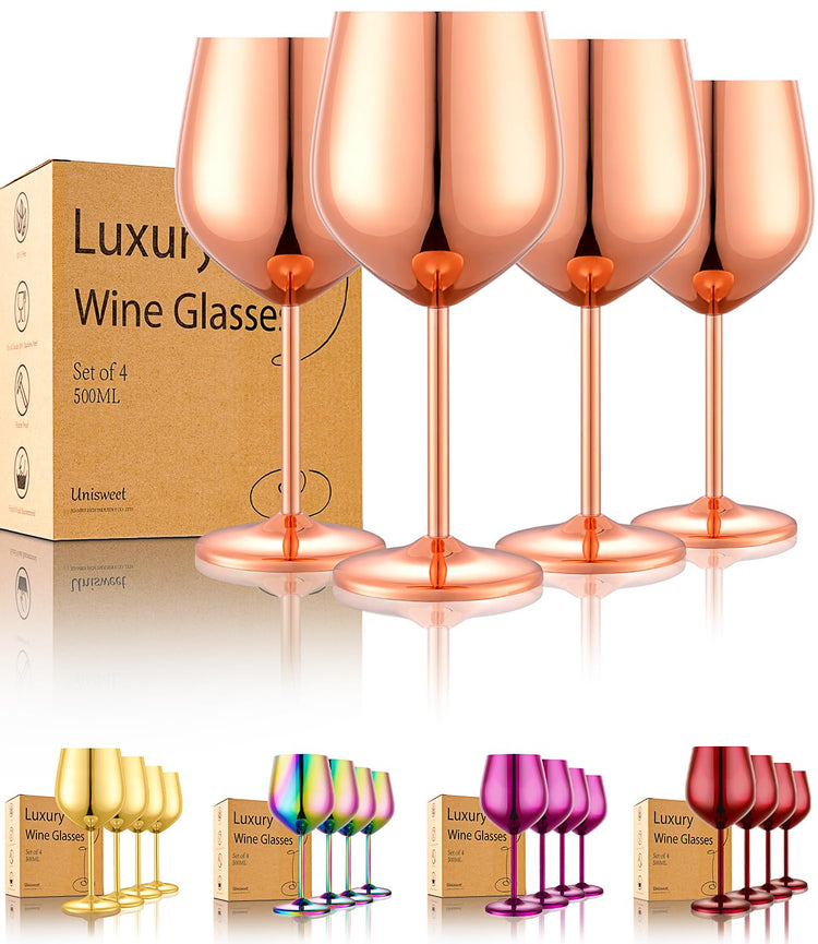 Unbreakable Stainless Steel Wine Glasses Set of 4 (4 Count)