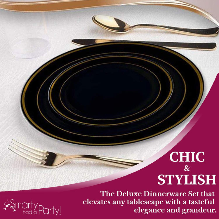 720 PCS Premium Plastic Dinnerware Set for 120 Guests