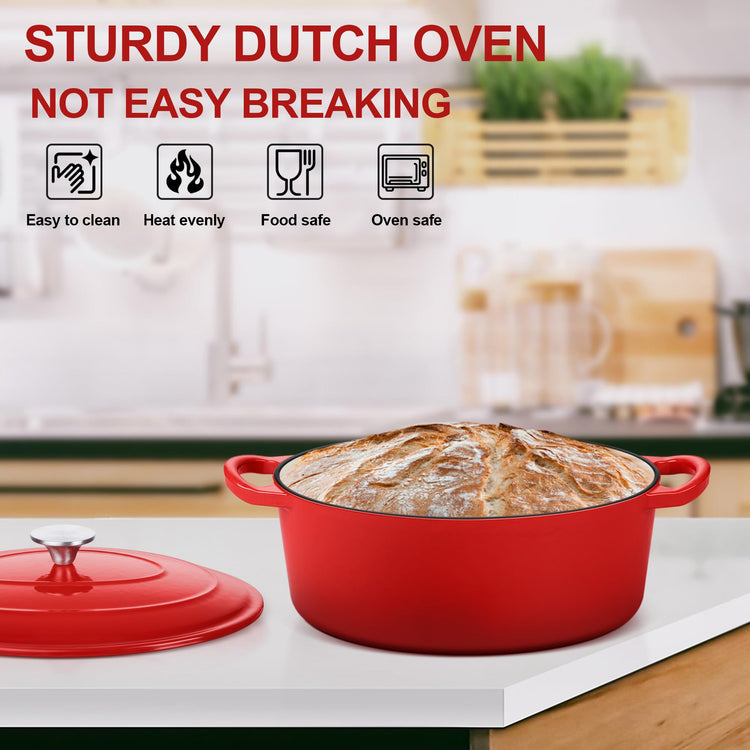 7QT Oval Dutch Oven Pot with Lid
