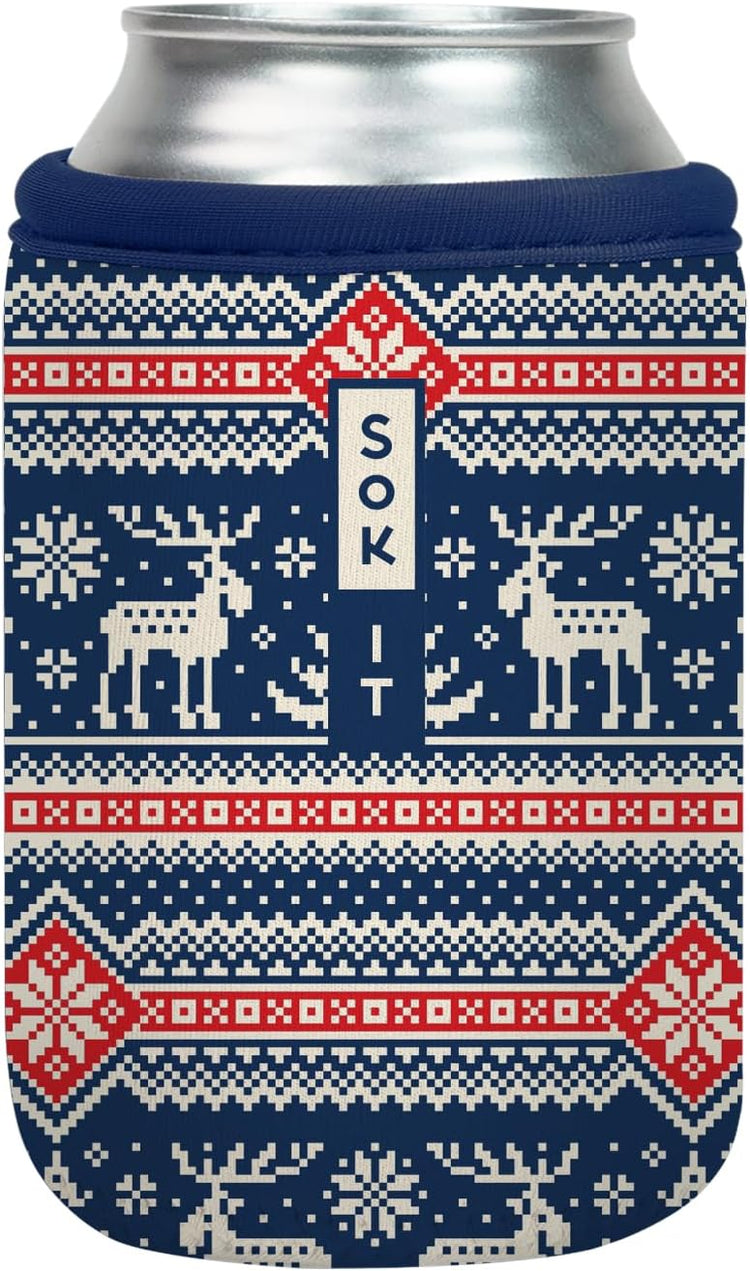 Sok It CanSok Sleeve for Beer & Soda Insulated Neoprene Cover (Sweater Weather, 12oz Can Sleeve)