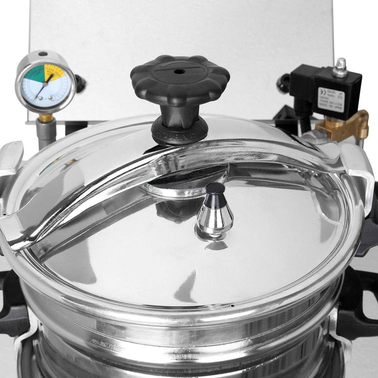 16L Commercial Electric Pressure Fryer Stainless Steel Countertop Pressure Fryer Electric Fried Chicken Stove Professional Tabletop Restaurant Kitchen Frying Machine 110V 2.4KW