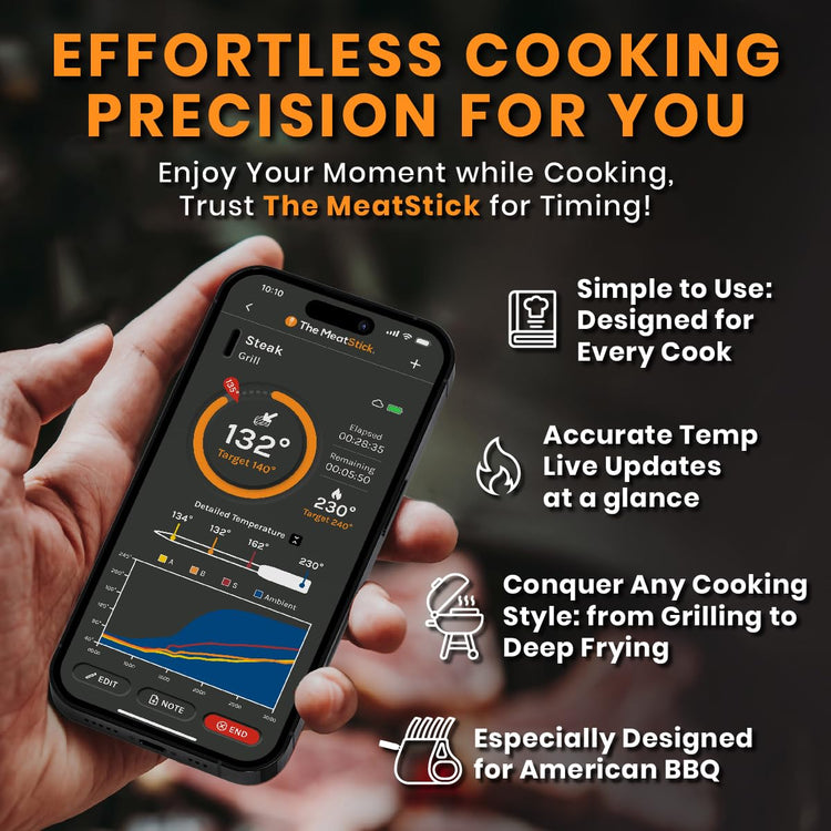 MeatStick 4 Smart Wireless Meat Probe with 4 Sensors & Limited Range