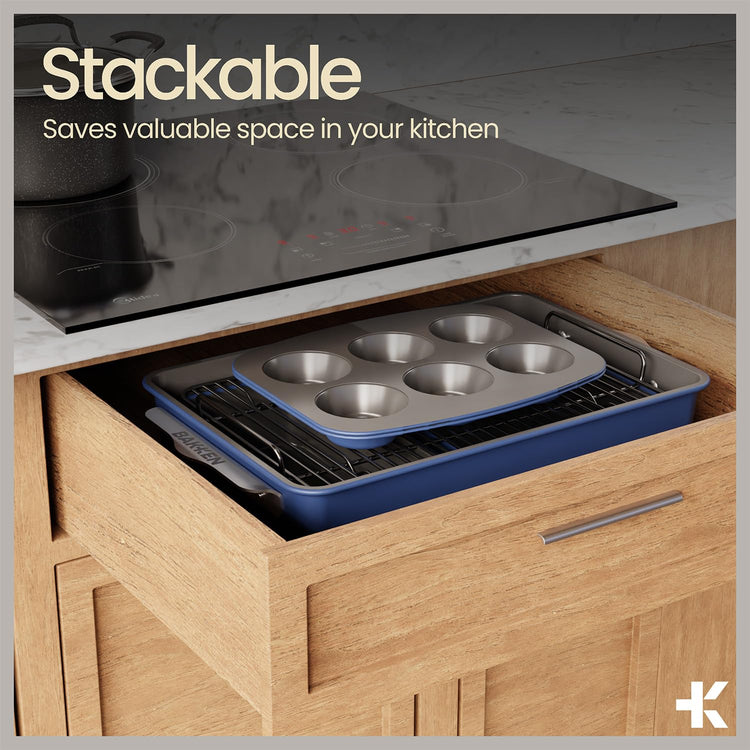 Bakken 8 Piece Ceramic Coated Bakeware Sets (8 Count)