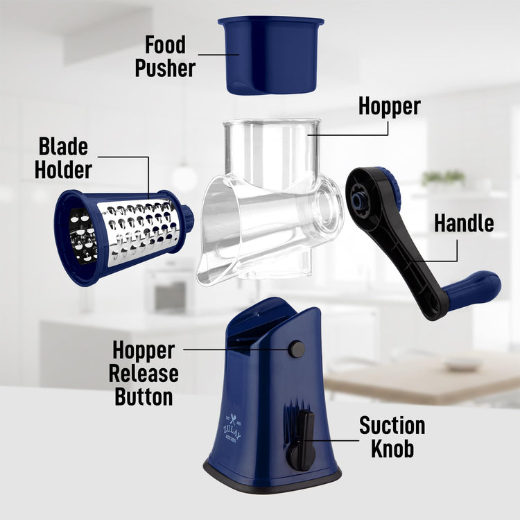 Rotary Cheese Grater 5 Blade Cheese Shredder