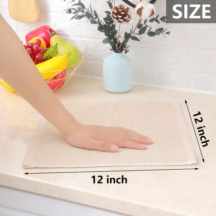 100% Cotton Waffle Weave Kitchen Dish Cloths 8 (8 Count)