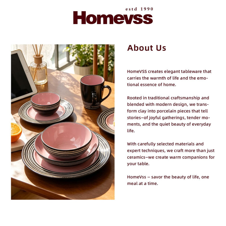 HomeVss 48 Piece Dinnerware Set