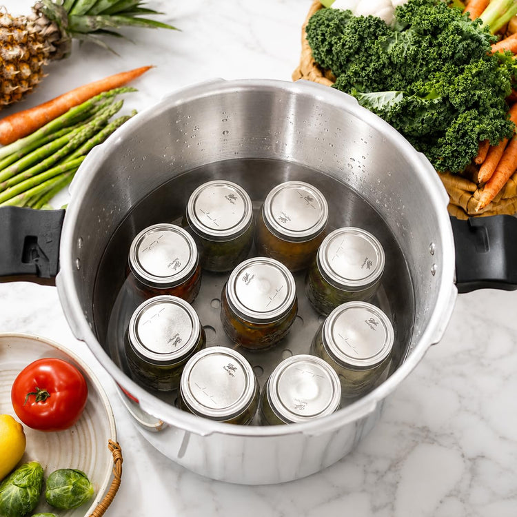 Pressure Canner Release Valve Aluminum Canning Pot Cooker Pot Stove Top with Pressure Gauge Instant Fast Cooking Pot Stewing Locking System