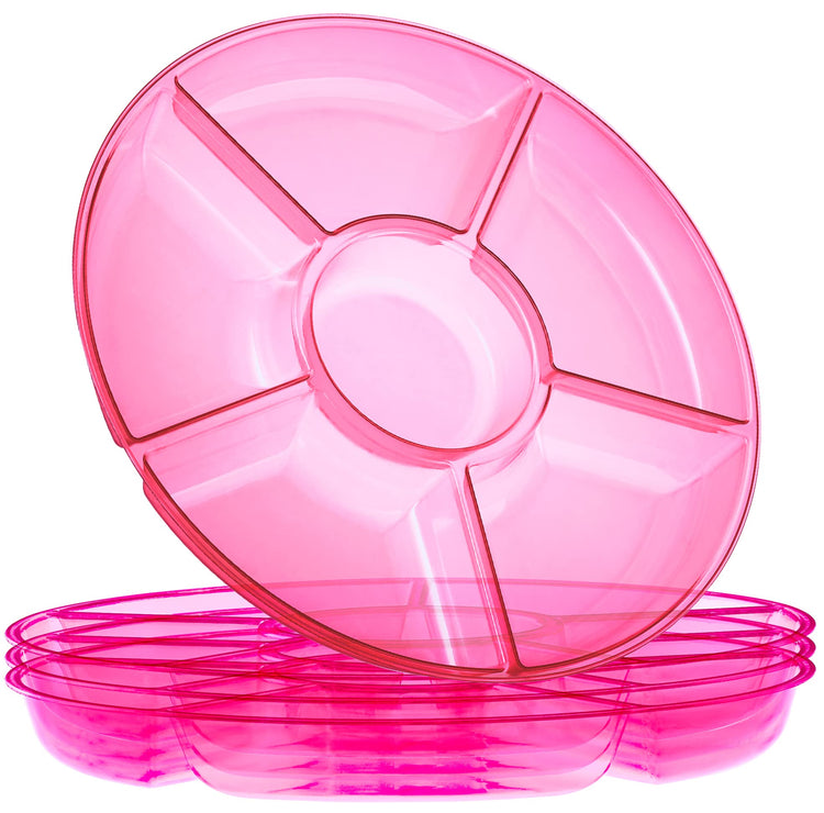 6 Sectional Round Plastic Serving Tray