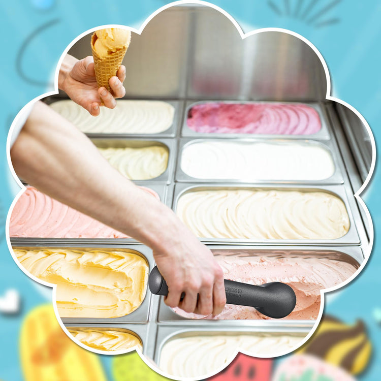 3 Pieces Ice Cream Scoop 7 Inches Nonstick Anti Freeze Ice Cream Scooper with Comfort Handle Aluminum Alloy Design Professional Ice Cream Scoop Easy Clean for Gelato Cookie Sorbet (3 Count)
