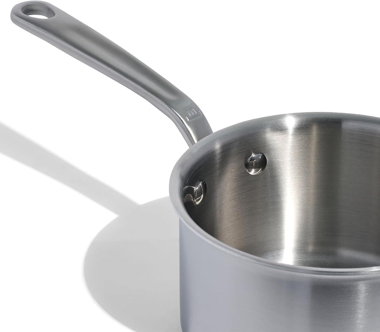 Made In Cookware - 2 Quart Saucepan with Lid - Stainless Clad 5 Ply Construction - Induction Compatible - Professional Cookware - Made in Italy - Nestoria