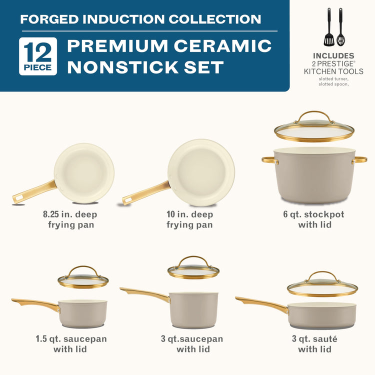 Forged Induction Ceramic Nonstick Cookware Set