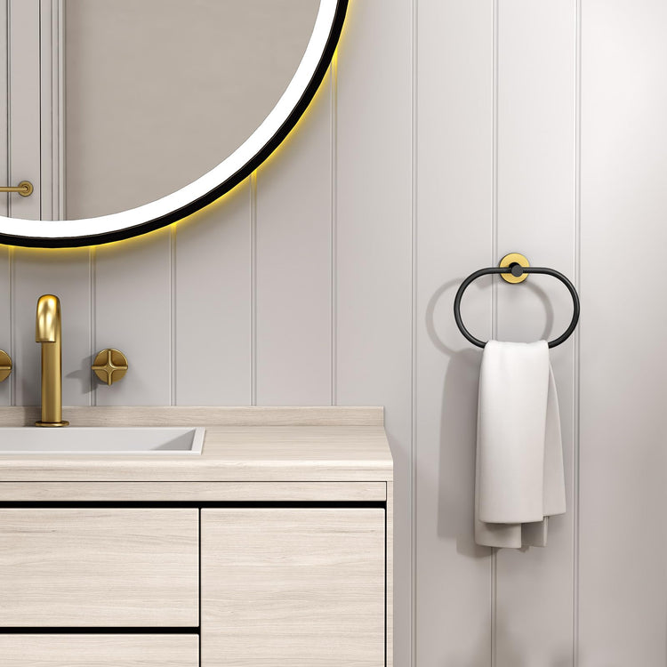 Towel Ring Gold and Black