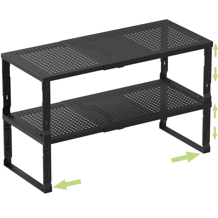 Heavy Duty Adjustable Metal Shelf Organizer (2 Count)