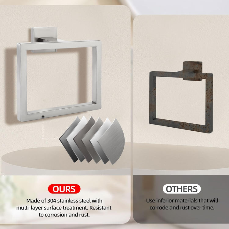 Brushed Nickel Towel Ring Towel Holder for Bathroom Bath Towel Hanger SUS304 Stainless Steel Bathroom Hardware Accessories Wall-Mounted