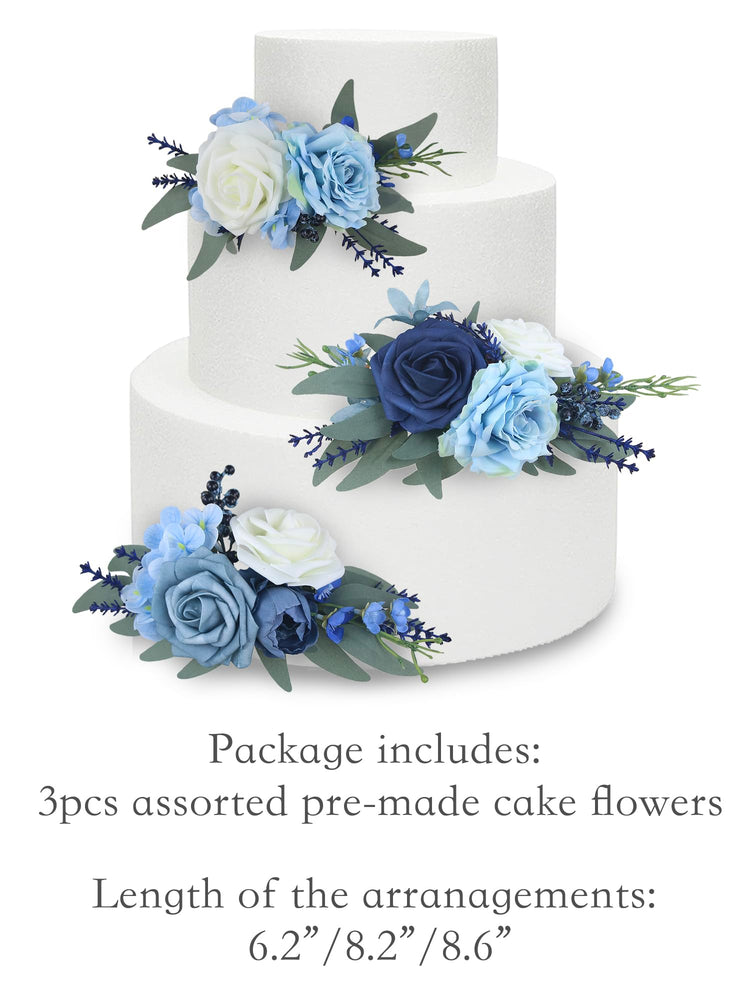 3Pcs Premade Cake Flowers (3 Count)