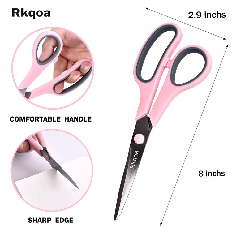 24 Pack 8“ All Purpose Titanium Scissors Heavy Duty for Everyday Use (6 Count)