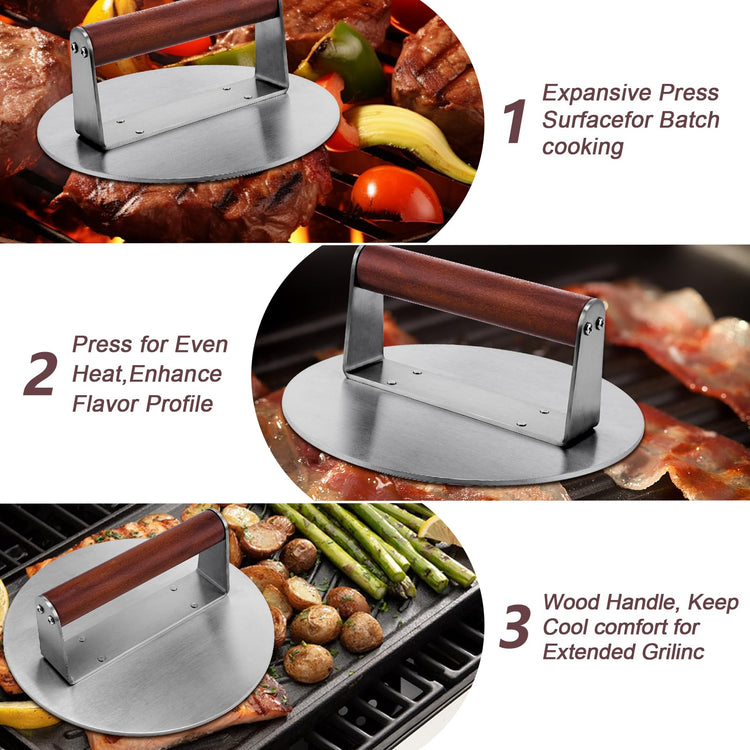 Extra Large Stainless Steel Burger Press