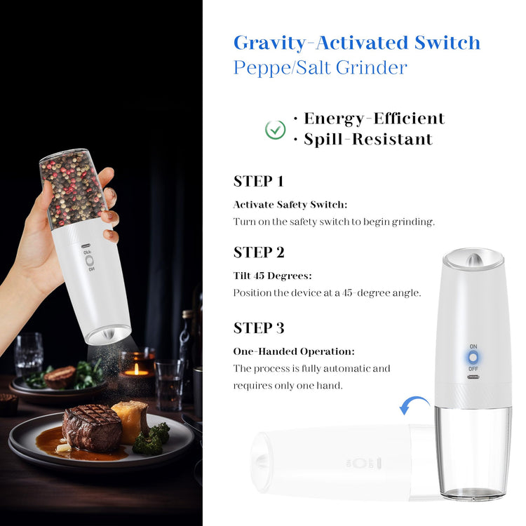 Rechargeable Salt Pepper Grinder Set (2 Count)