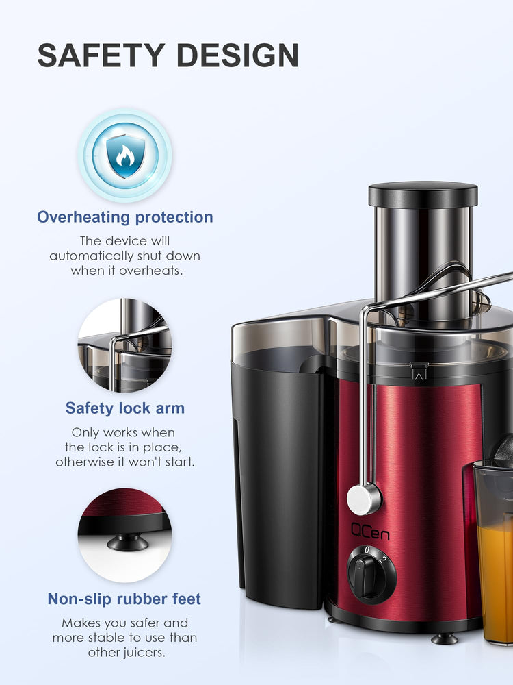 Juicer Machine 500W Centrifugal Juicer with Extra Wide Feed Chute