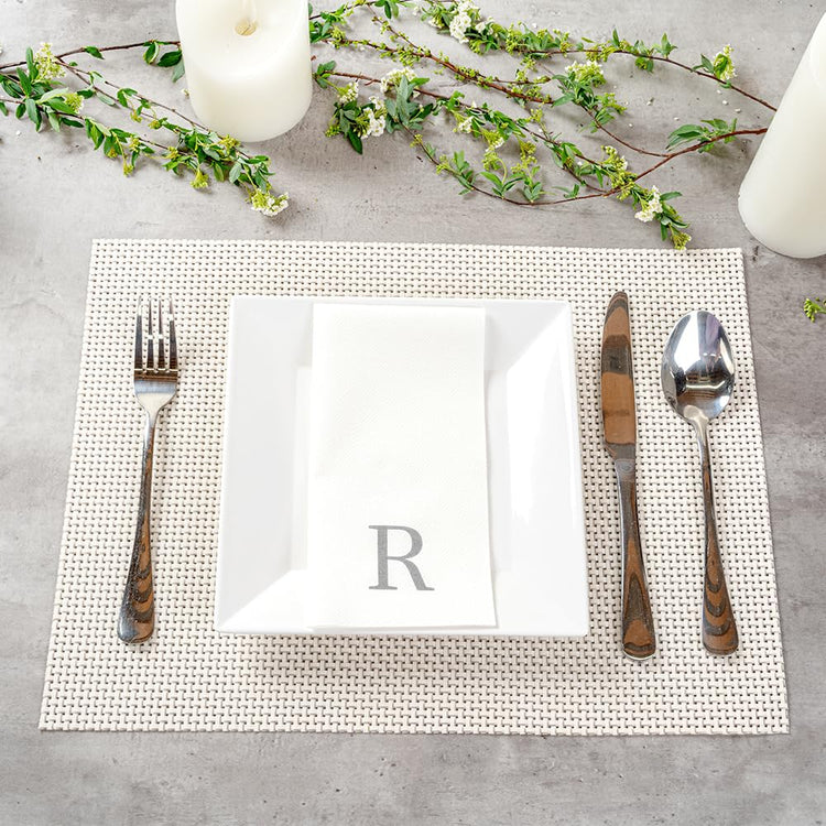Silver R White Linen Feel Guest Towel Napkin (2000 Count)