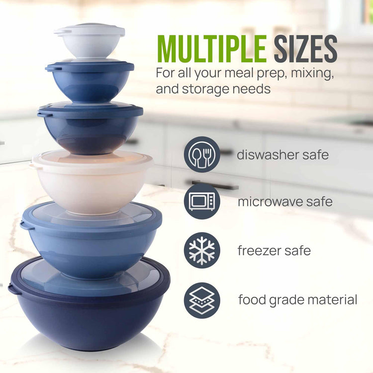 12 Piece Plastic Mixing Bowls with Leak (452.48 Count)