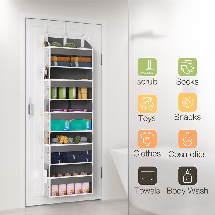 Over the Door Organizer with 5 Front & 10 MeshSide Pockets