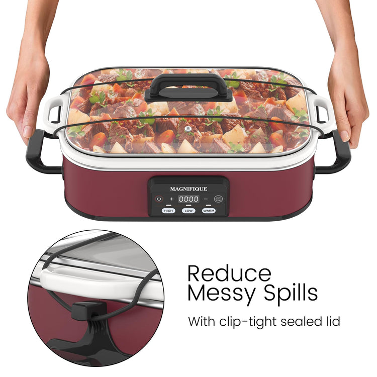 4 Quart Casserole Programmable Slow Cooker with Ceramic Baking Dish