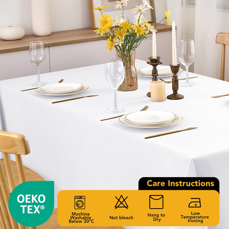 6 Pack White Tablecloths for Square Tables (6 Count)