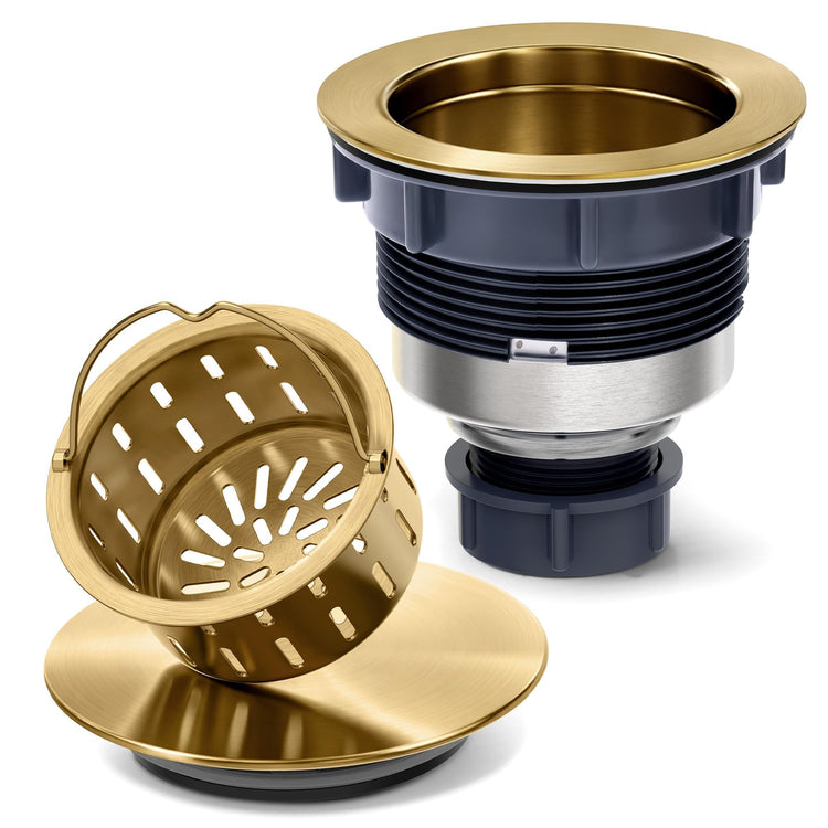 Kitchen Sink Drain Assembly with Removable Deep Basket Strainer